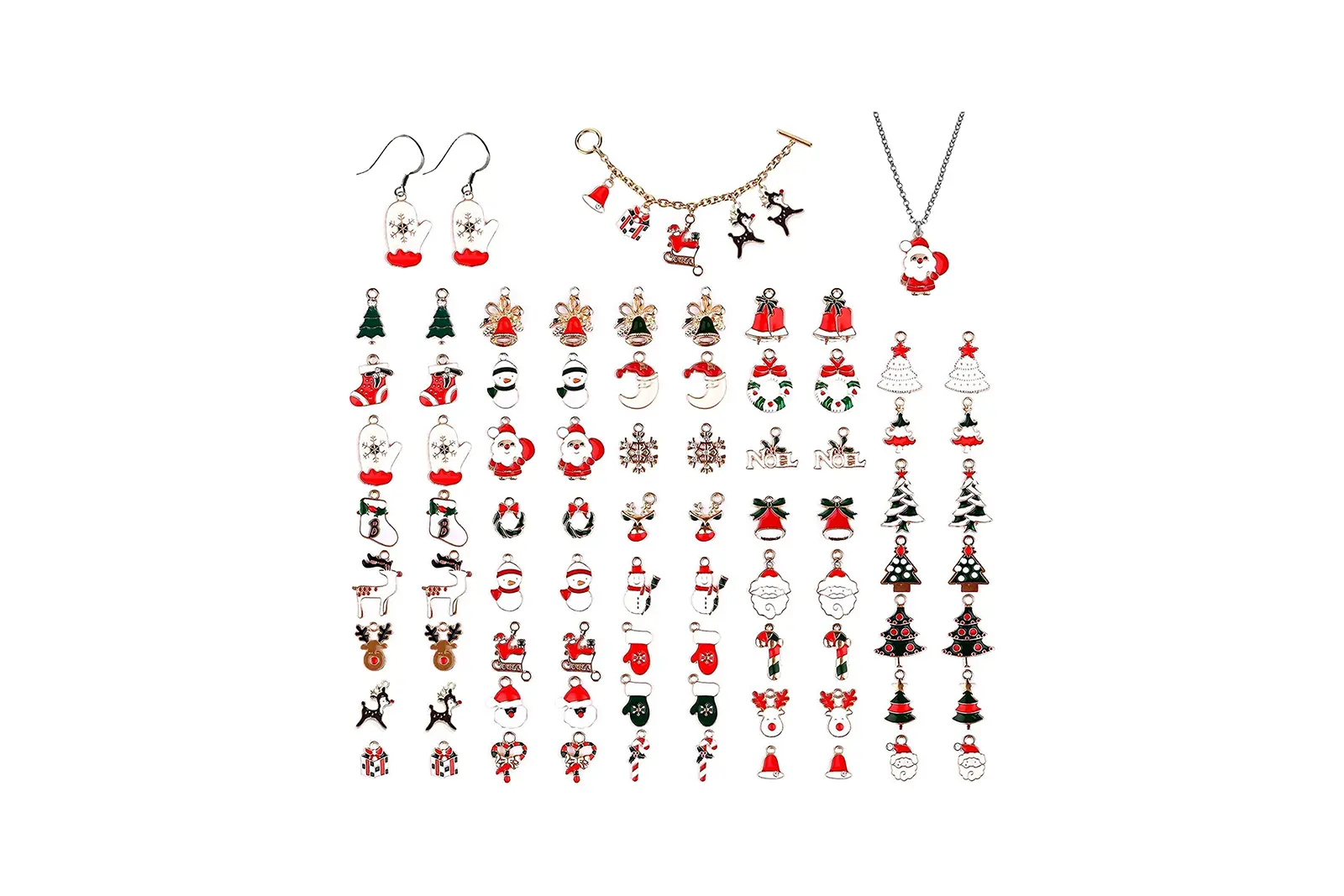 Bijoux de Noël pour femme : boucles d'oreilles et bracelet pour cadeau de  Noël 